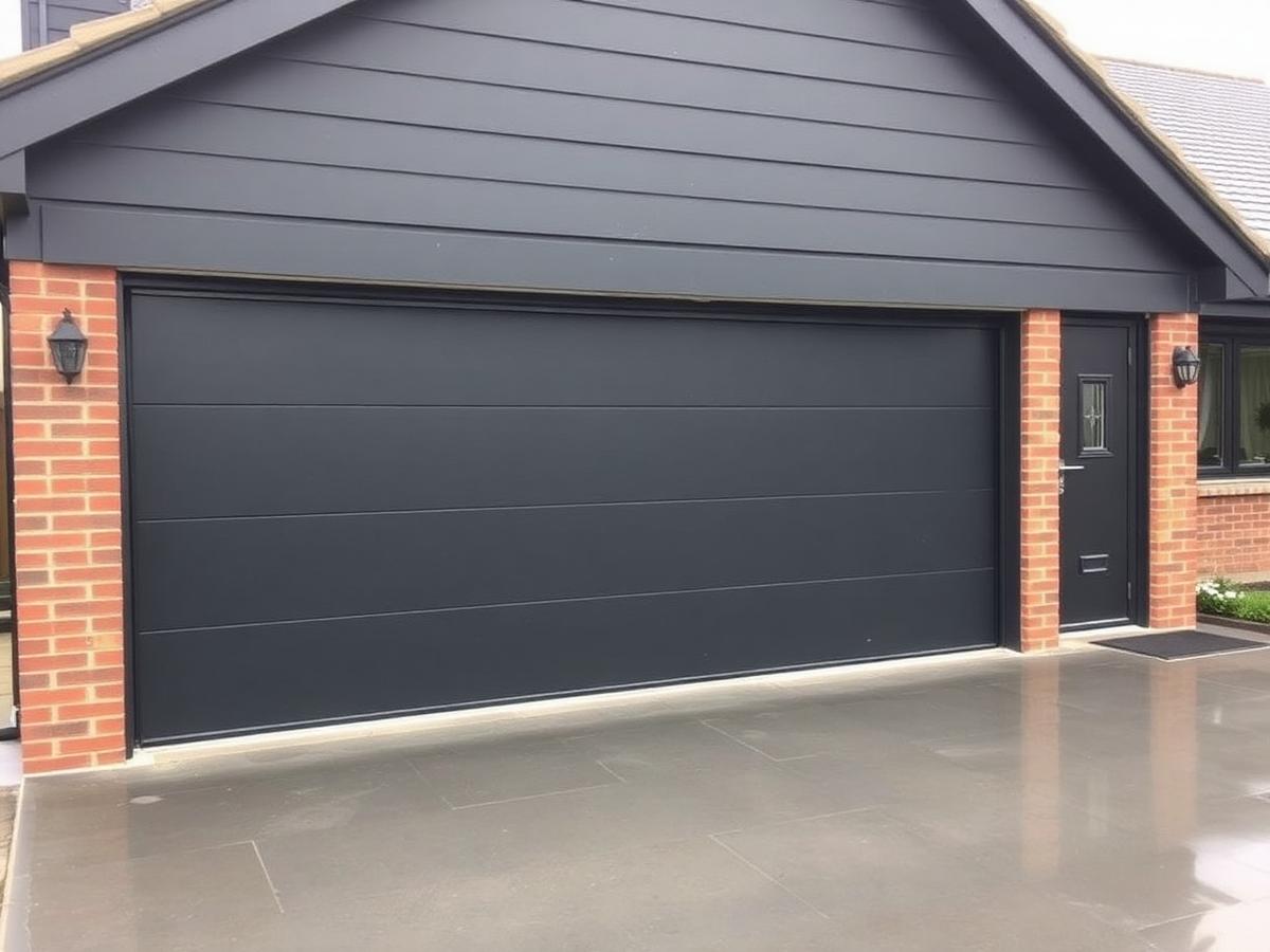 Anthracite sectional garage door